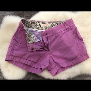 J Crew purple chino shorts size 0